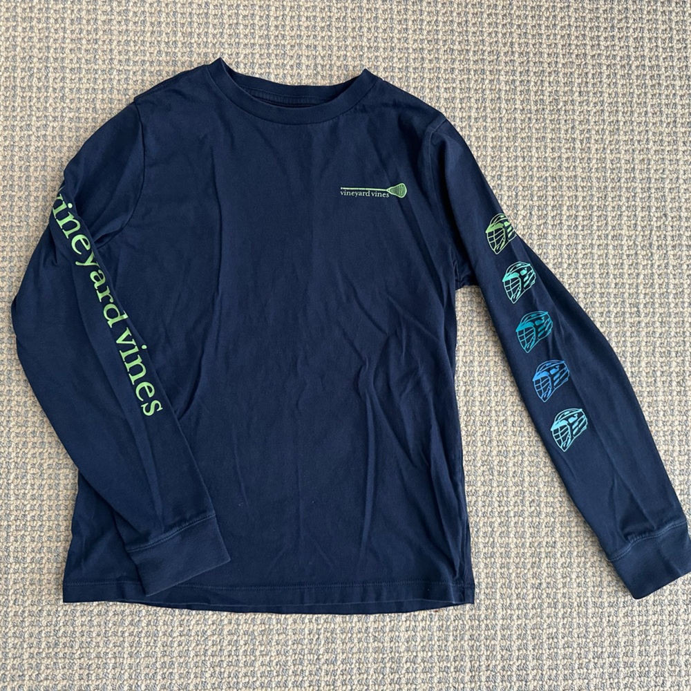 Vineyard vines youth boys lacrosse long sleeve shirt tee t-shirt small S 8-10